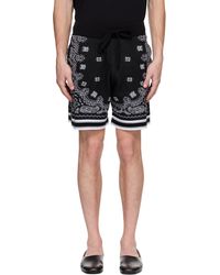 Amiri - Short Noir À Motif Cachemire - Lyst
