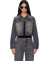 Marine Serre - Moon Laser Cropped Denim Jacket - Lyst