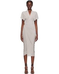 Rick Owens - Off-white Wrap Midi Dress - Lyst