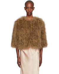 Yves Salomon - Cropped Turkey Feather Jacket - Lyst