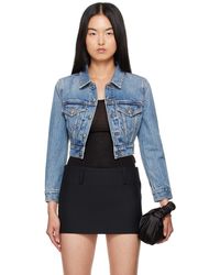 Alexander Wang - ブルー シュランケン デニム トラッカージャケット - Lyst