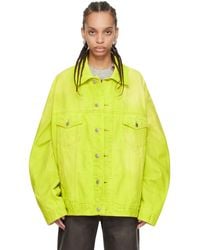 Acne Studios - Yellow Oversized Denim Jacket - Lyst
