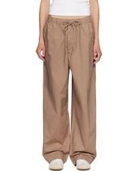 Skims - Tan Woven Cotton Oversized Straight Leg Lounge Pants - Lyst