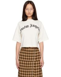 Palm Angels - Off- Curved Logo Boxy T-Shirt - Lyst