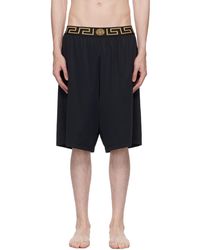 Versace - Black Greca Long Swim Shorts - Lyst