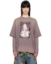 Acne Studios - パープル レイヤード プリントTシャツ - Lyst