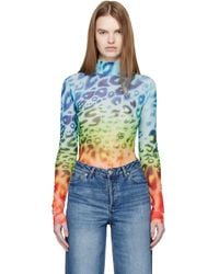 CASABLANCA - Long Sleeve Printed Mesh T-Shirt - Lyst