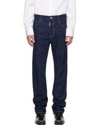 DSquared² - Dsqua2 jean 642 bleu marine à effet délavé - Lyst
