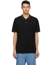 Mens Clothing T-shirts Polo shirts Loewe Cotton Black Anagram Embroidered Polo for Men 