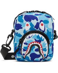 A Bathing Ape - Mini Sac Bleu À Motif Camouflage Abc Et À Requin Emblématique - Lyst