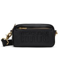 Versace Jeans Couture Black Logo Zip Bag