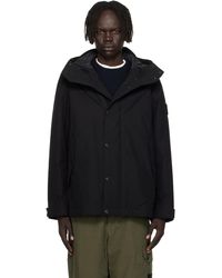Stone Island - ブラック 4100105 ウォータープルーフ コットンキャンバス ショート マウンテンパーカー - Lyst
