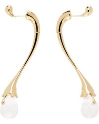 Bottega Veneta - Boucles D'Oreilles En Forme De Goutte Dorées - Lyst