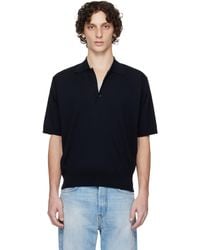 AURALEE - Super High Gauge Cotton Knit Polo - Lyst