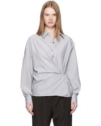 Lemaire - ブルー Straight Collar Twisted シャツ - Lyst