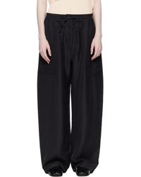 Studio Nicholson - Pantalon Capel Noir En Sergé - Lyst