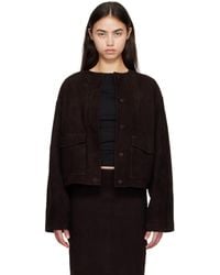 St. Agni - Suede Utility Cocoon Bomber Jacket - Lyst