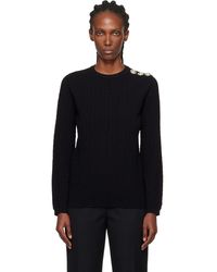 Balmain - Pull Noir À Monogrammes - Lyst