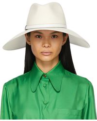 Gucci - White Felt Wide Brim Horsebit Panama Hat - Lyst