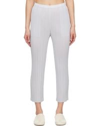 Pleats Please Issey Miyake - Pantalon monthly colors january gris - Lyst
