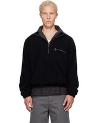 Rier - Pull Noir En Molleton Polaire - Lyst