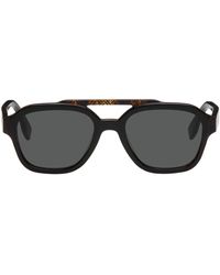 Fendi - Aviator-style Logo-print Tortoiseshell Acetate Sunglasses - Lyst