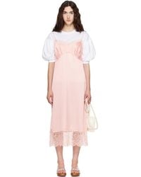 Simone Rocha - Lace Trim Slip Midi Dress - Lyst