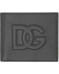 Dolce & Gabbana - Portefeuille gris à logo dg et à deux volets - Lyst
