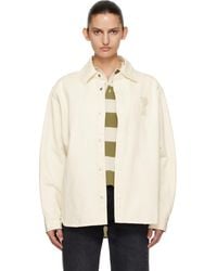 Ami Paris - Off- Cotton Knitted 'Ami De Coeur' Overshirt - Lyst