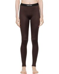 Tom Ford - Legging Brun En Jersey À Logo - Lyst