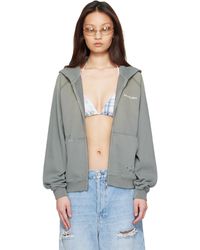 Acne Studios - Khaki Mended Fleece Hoodie - Lyst