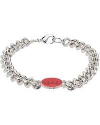 Marni - Silver & Red Logo Chain Bracelet - Lyst