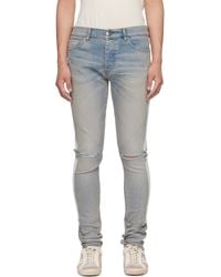 Amiri - Jean Bleu À Appliqués D'Os Et À Déchirures - Lyst