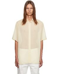 Jil Sander - Off-white Spread Collar Shirt - Lyst