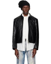 Our Legacy - Black Mini Leather Jacket - Lyst