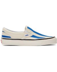 Vans White & Blue Striped Anaheim Factory Slip-on 98 Dx Shoes