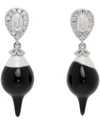 OTTOLINGER - Boucles D'Oreilles Pendantes Argenté Et Noir À Perle Exclusives À Ssense - Lyst