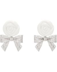 ShuShu/Tong - Yvmin Edition Ceramics Rose Pave Bowknot Earrings - Lyst