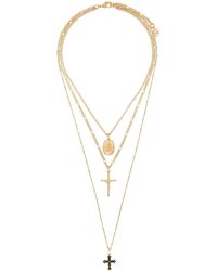 Dolce & Gabbana - Collier doré à croix - Lyst