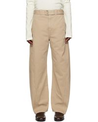 Lemaire - Ssense Exclusive Beige Twisted Belted Jeans - Lyst