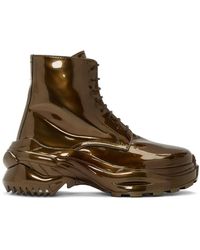 Maison Margiela Bronze Combat Boots - Brown