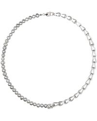 Dion Lee - Silver Cage Link Pearl Necklace - Lyst