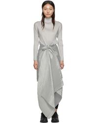 Pleats Please Issey Miyake Gray Basic Madame-t Pleated Poncho