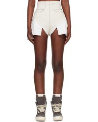 Rick Owens - Off- Temple Dirt Cutoff Denim Shorts - Lyst