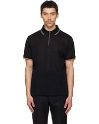 Paul Smith - Cotton 'Signature Stripe' Trim Zip Polo - Lyst