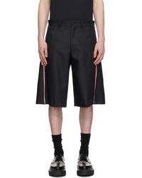 Comme des Garçons - Short Noir Et Rose En Gabardine Épaisse À Glissière - Lyst
