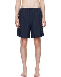 Ami Paris - Maillot De Bain Bleu Marine En Toile - Lyst