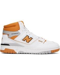 New Balance - White & Orange 650 Sneakers - Lyst