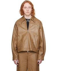 Adererror - Tan Nord Leather Jacket - Lyst