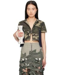 ANDERSSON BELL - Khaki & Camouflage Denim T-Shirt - Lyst